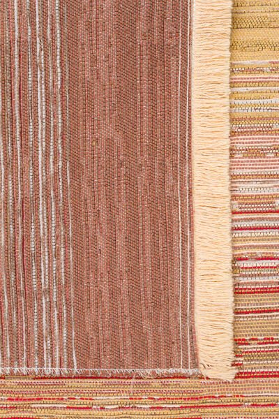Eko Halı Kutnu KTN 02 Natural Terra Ombre Renk Geçişli Yıkanabilir Pamuk Dokuma Çift Taraflı Kilim