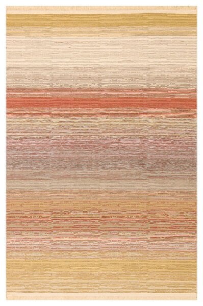 Eko Halı Kutnu KTN 02 Natural Terra Ombre Renk Geçişli Yıkanabilir Pamuk Dokuma Çift Taraflı Kilim