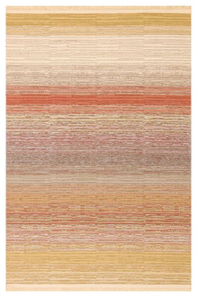 Eko Halı Kutnu KTN 02 Natural Terra Ombre Renk Geçişli Yıkanabilir Pamuk Dokuma Çift Taraflı Kilim