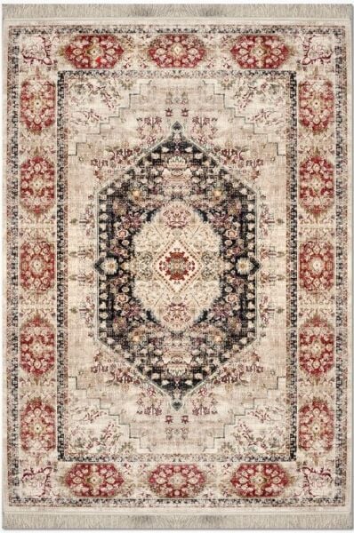Crea Halı Albatros AE01 Vintage Eskitme Desen Yumuşak Tuşeli Etnik Dokuma Taban Etnik Salon Oturma Odası Halısı My Crea Home