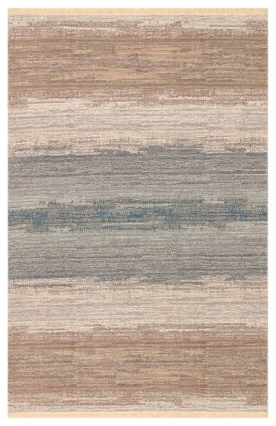 Eko Halı Kutnu 03 Beige Blue Ombre Renk Geçişli Yıkanabilir Pamuk Dokuma Çift Taraflı Kilim