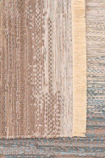 Eko Halı Kutnu 03 Beige Blue Ombre Renk Geçişli Yıkanabilir Pamuk Dokuma Çift Taraflı Kilim