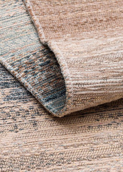 Eko Halı Kutnu 03 Beige Blue Ombre Renk Geçişli Yıkanabilir Pamuk Dokuma Çift Taraflı Kilim