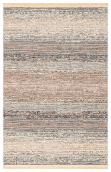 Eko Halı Kutnu 03 Beige Blue Ombre Renk Geçişli Yıkanabilir Pamuk Dokuma Çift Taraflı Kilim