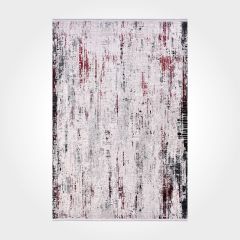 Crea Halı Stone Koleksiyonu 17131 Modern Makine Halısı Gri Kırmızı My Crea Home 100x300