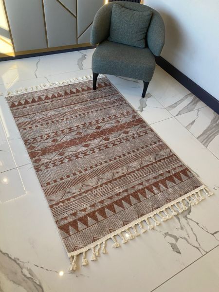 Halımax Dara Kaymaz Tabanlı Örgü Saçaklı Multi Modern Halı 199 100x200