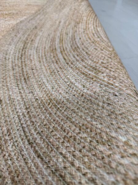 Snugh Yuvarlak Baskı Jüt Halı Makinede Yıkanabilir Çift Taraflı Doğal Good Sleep Retro Bohem Jüt Kilim