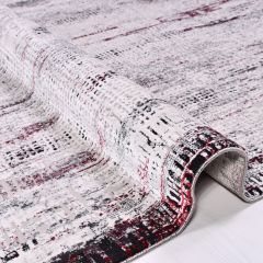 Crea Halı Stone Koleksiyonu 17131 Modern Makine Halısı Gri Kırmızı My Crea Home 200x290