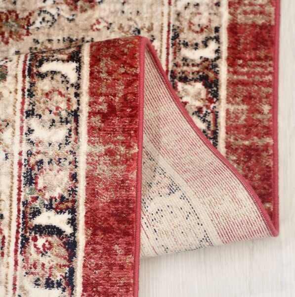 Crea Halı Albatros AE02 Vintage Eskitme Desen Yumuşak Tuşeli Etnik Dokuma Taban Kırmızı Etnik Salon Oturma Odası Halısı My Crea Home