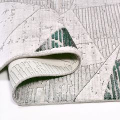 Crea Halı Stone Koleksiyonu 17136K Modern Makine Halısı Gri Yeşil My Crea Home 80x150