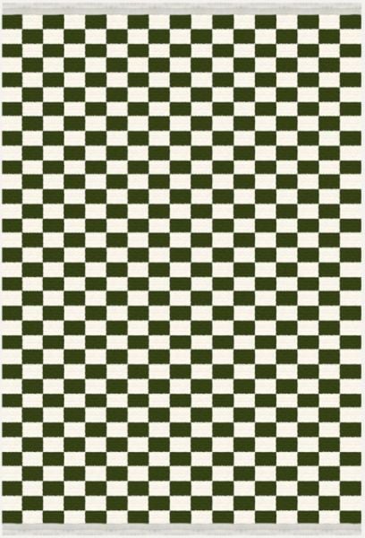 Drom Kaymaz Tabanlı Yıkanabilir Siyah Beyaz Damalı Modern Salon Koridor Mutfak Halısı