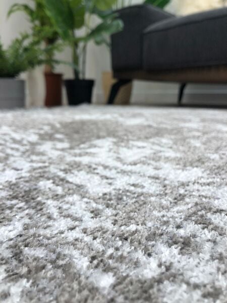 Lina Çift Taraflı %100 Pamuk Kilim Modern Yıkanabilir Şönil Kilim 10407-A Gri Antrasit Koridor Mutfak Salon Şönil Halı Çift Taraflı Yolluk