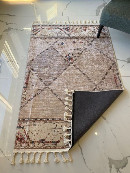 Halımax Dara Kaymaz Tabanlı Örgü Saçaklı Multi Modern Halı 205 80x400