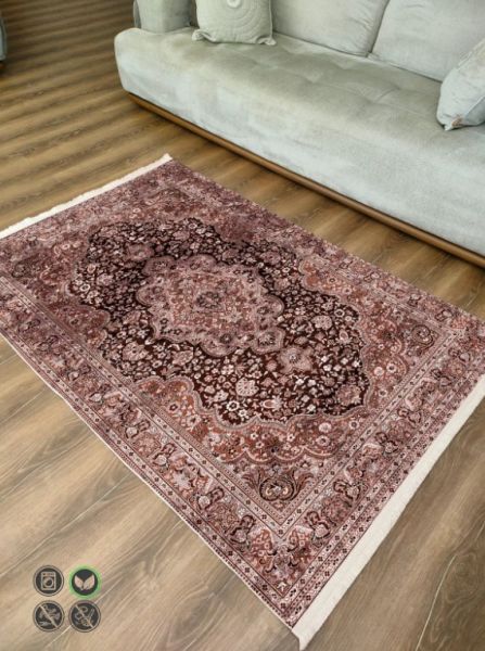 Drom Kaymaz Tabanlı Yıkanabilir Vintage Etnik Desenli Otantik Pamuk Salon Koridor Mutfak Halısı