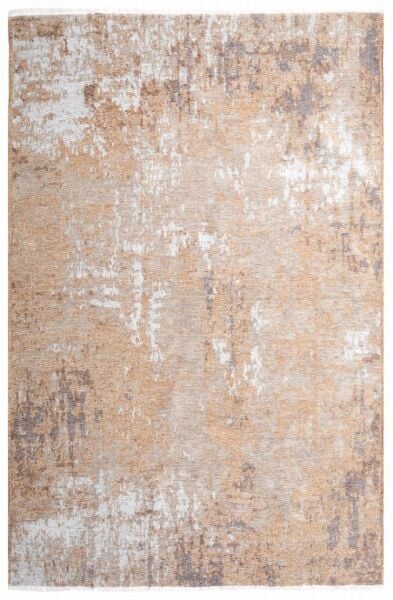 Lina Çift Taraflı %100 Pamuk Kilim Modern Yıkanabilir Şönil Kilim 10407-B Bej Gri Koridor Mutfak Salon Şönil Halı Çift Taraflı Yolluk