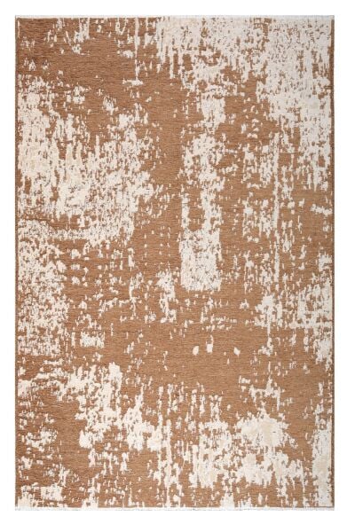 Lina Çift Taraflı %100 Pamuk Kilim Modern Yıkanabilir Şönil Kilim 10407-C Bej Kahve Koridor Mutfak Salon Şönil Halı Çift Taraflı Yolluk