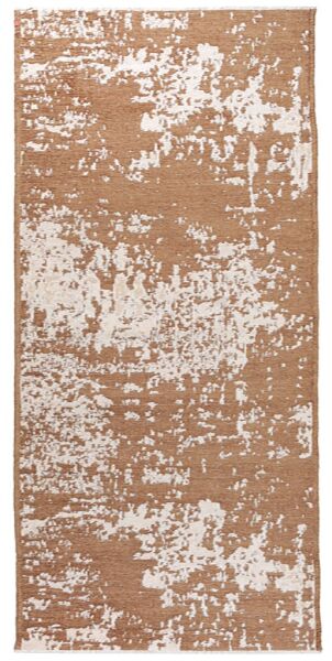 Lina Çift Taraflı %100 Pamuk Kilim Modern Yıkanabilir Şönil Kilim 10407-C Bej Kahve Koridor Mutfak Salon Şönil Halı Çift Taraflı Yolluk