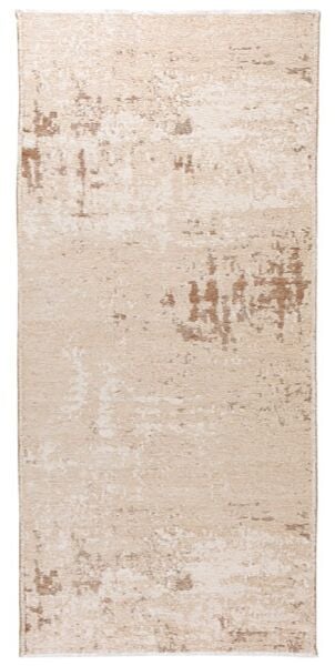 Lina Çift Taraflı %100 Pamuk Kilim Modern Yıkanabilir Şönil Kilim 10407-C Bej Kahve Koridor Mutfak Salon Şönil Halı Çift Taraflı Yolluk