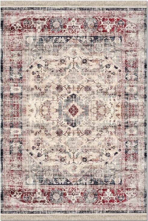 Crea Halı Albatros AE04 Vintage Eskitme Desen Yumuşak Tuşeli Etnik Dokuma Taban Etnik Salon Oturma Odası Halısı My Crea Home