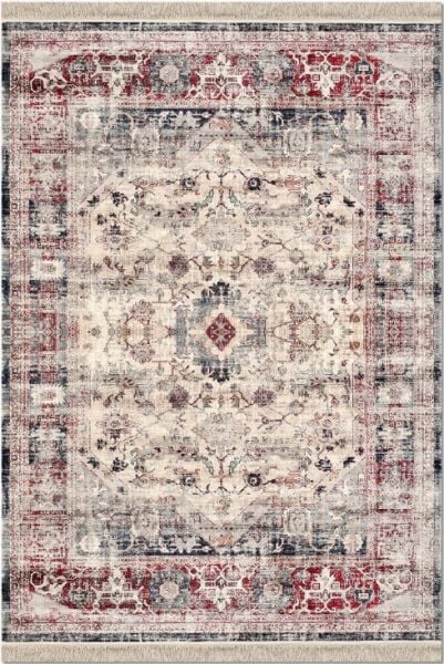 Crea Halı Albatros AE04 Vintage Eskitme Desen Yumuşak Tuşeli Etnik Dokuma Taban Etnik Salon Oturma Odası Halısı My Crea Home