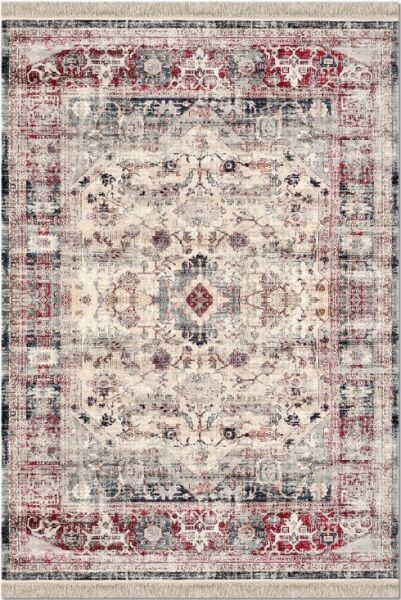 Crea Halı Albatros AE04 Vintage Eskitme Desen Yumuşak Tuşeli Etnik Dokuma Taban Etnik Salon Oturma Odası Halısı My Crea Home