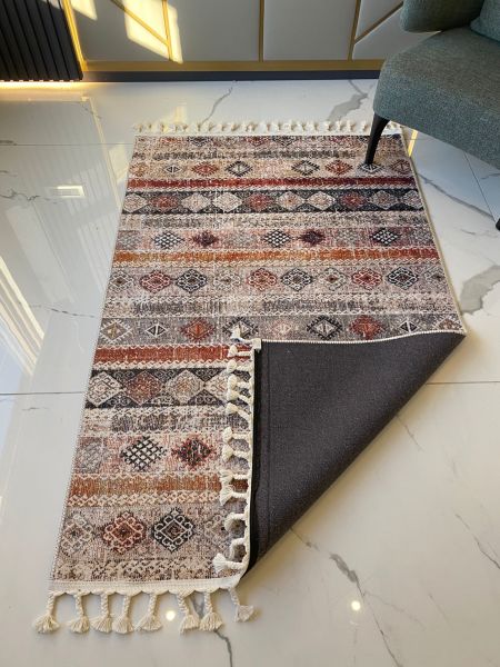 Halımax Dara Kaymaz Taban Örgü Saçaklı Multi Modern Halı 204 120x200