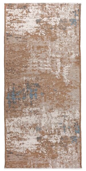 Lina Çift Taraflı %100 Pamuk Kilim Modern Yıkanabilir Şönil Kilim 10407-E Mavi Kahve Koridor Mutfak Salon Şönil Halı Çift Taraflı Yolluk