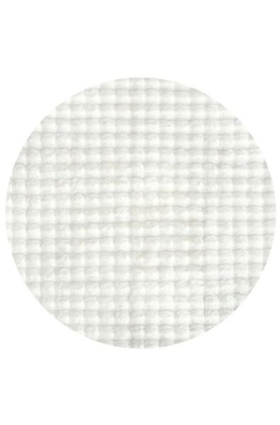 Ekstra Yumuşak Dokulu Beyaz Bubble Tavşan Tüyü Darcio Yuvarlak Post Peluş Halı