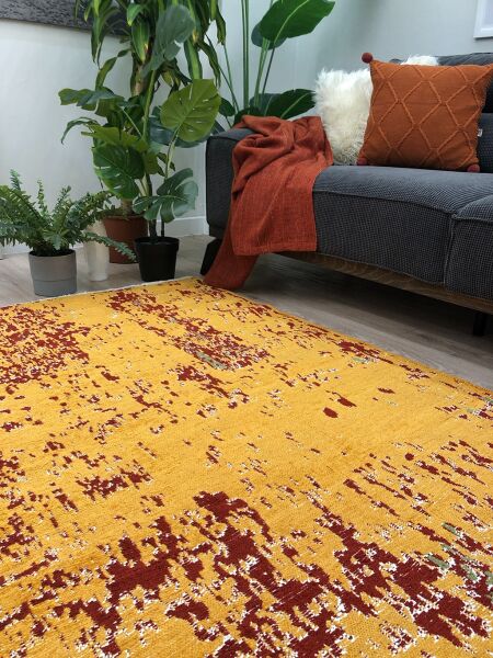 Lina Çift Taraflı %100 Pamuk Kilim Modern Yıkanabilir Şönil Kilim 10407-G Multi Koridor Mutfak Salon Şönil Halı Çift Taraflı Yolluk