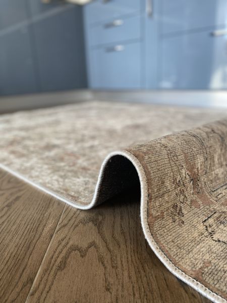 Halımax Dara 55 Yıkanabilir Kaymaz Dokuma Tabanlı Vingate Desenli Modern Halı 80x300