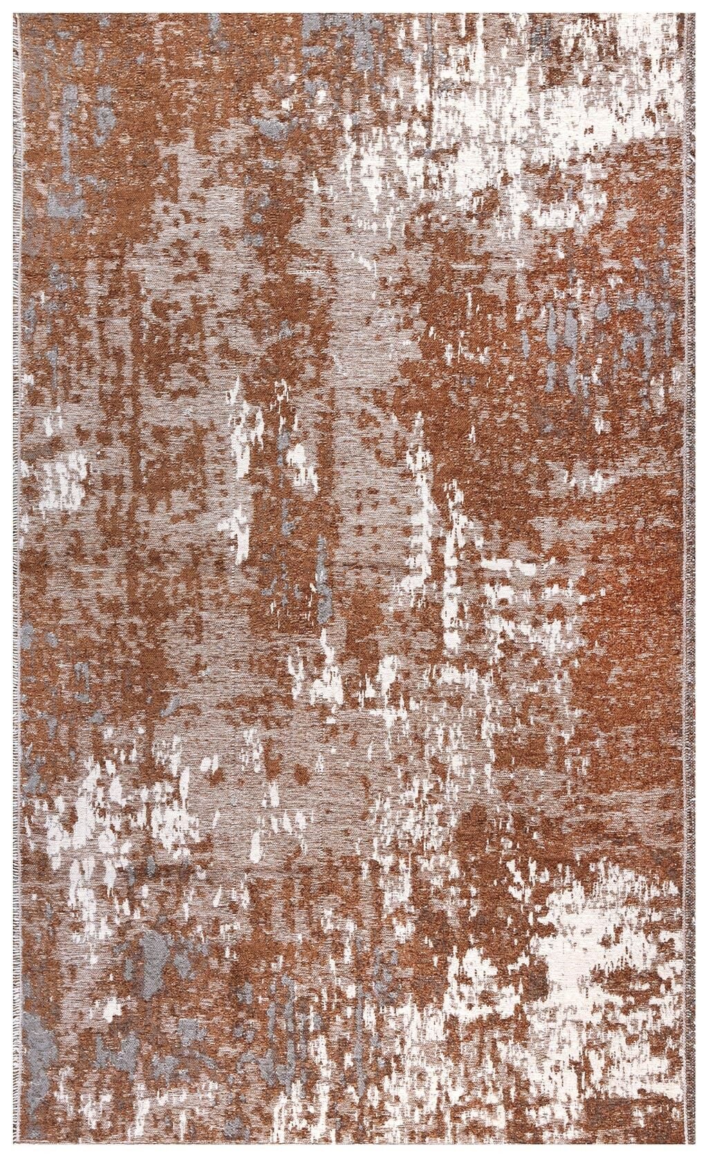 Lina Çift Taraflı %100 Pamuk Kilim Modern Yıkanabilir Şönil Kilim 10407-H Gri Kahve Koridor Mutfak Salon Şönil Halı Çift Taraflı Yolluk