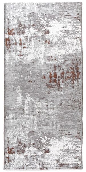 Lina Çift Taraflı %100 Pamuk Kilim Modern Yıkanabilir Şönil Kilim 10407-H Gri Kahve Koridor Mutfak Salon Şönil Halı Çift Taraflı Yolluk
