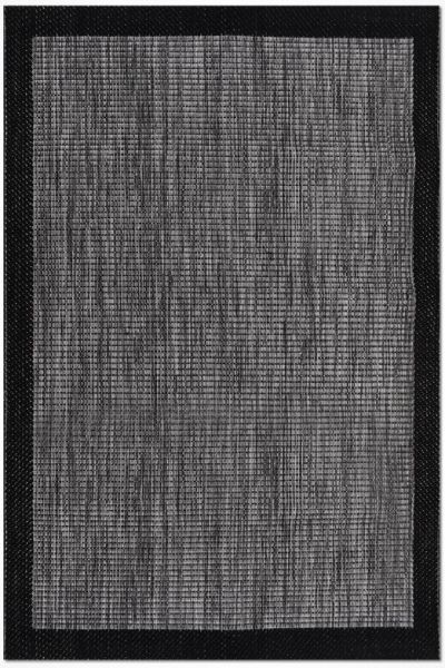 Crea Halı Andora AS01 Gri Siyah Bordürlü Sisal Halı Hasır Doku Çerçeveli Halı My Crea Home