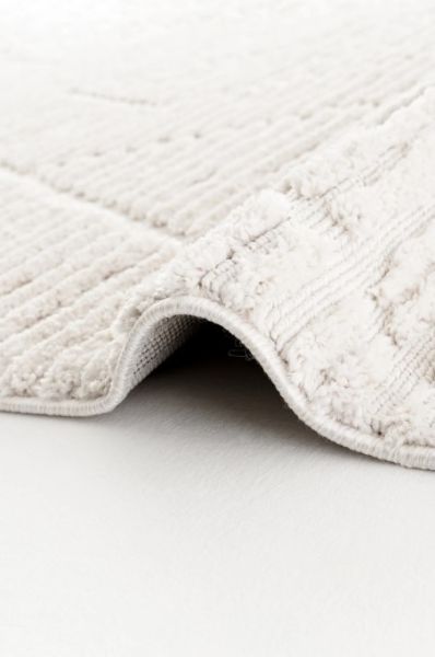 Eko Halı Terazzo 08 White Hav Toz Vermez Kabartmalı Yumuşak ve Parlak Tuşeli İskandinav Halı