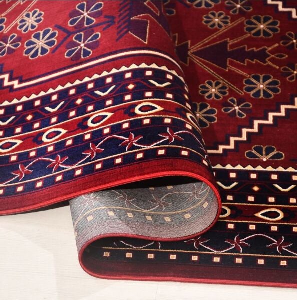 Crea Halı Altay HT03 Klasik Kırmızı  Afgan Halısı Etnik Makine Dokuma Oturma Odası Salon Halısı My Crea Home