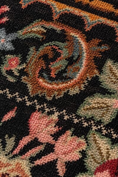 Eko Halı Elista Vintage ELS 207 Black Multy Yumuşak Dokuma Kaymaz Tabanlı Yıkanabilir Modern Halı Salon Oturma Odası Mutfak Koridor Halısı