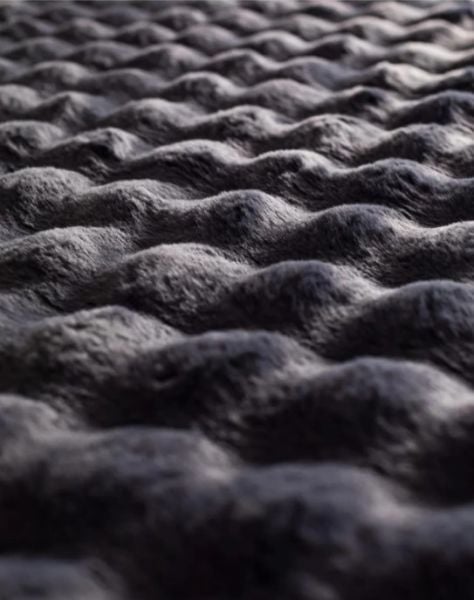 Ekstra Yumuşak Dokulu Antrasit Bubble Tavşan Tüyü Darcio Yuvarlak Post Peluş Halı