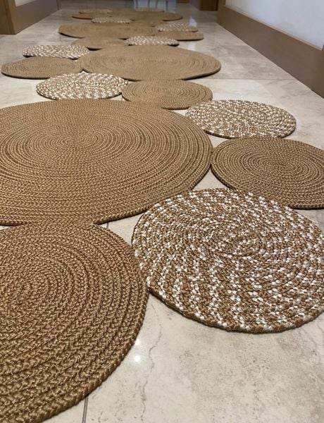 Milda 79 Jüt Hasırlı El Örgüsü Çift Taraflı Kilim Jüt Halı