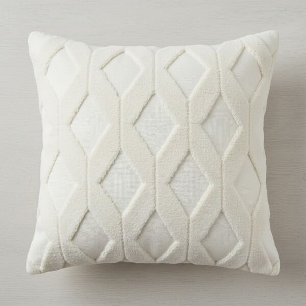 Dream Peluş Kabartmalı Dekoratif Kırlent Kılıfı Krem 43x43cm 2'li Yıkanabilir Tasarım Polyester Jakarlı Welsoft Kılıf