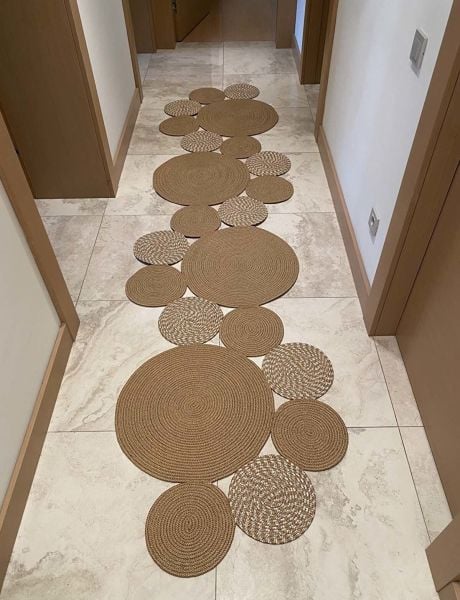 Milda 79 Jüt Hasırlı El Örgüsü Çift Taraflı Kilim Jüt Halı