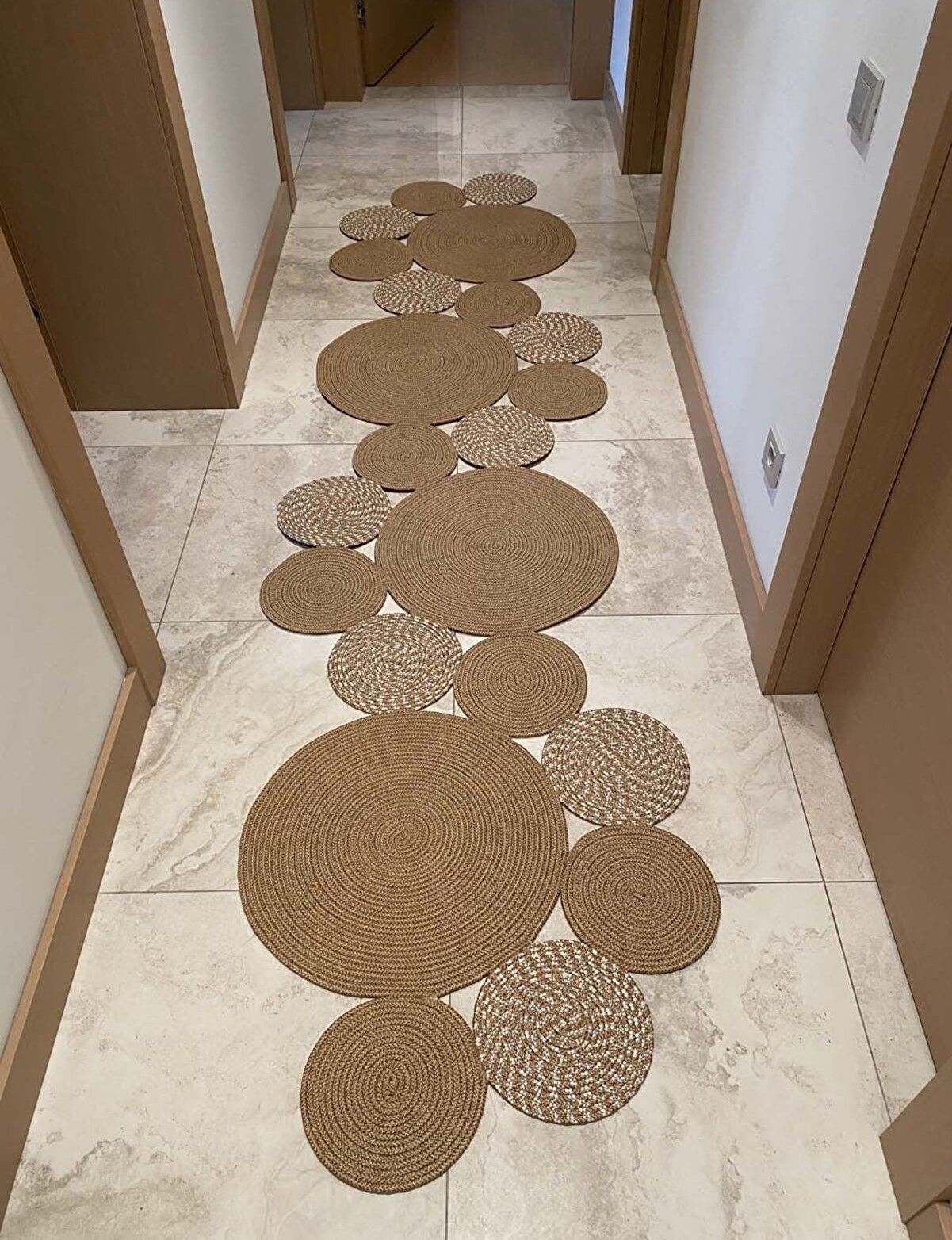 Milda 79 Jüt Hasırlı El Örgüsü Çift Taraflı Kilim Jüt Halı 80x180