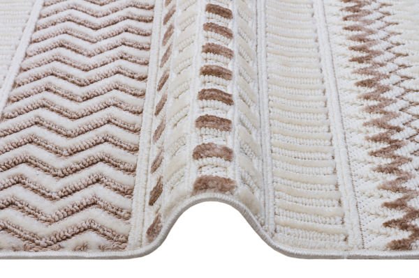 Türkmen Halı Harvey HR02 Bej Kabartmalı Modern Dokuma Salon Halısı