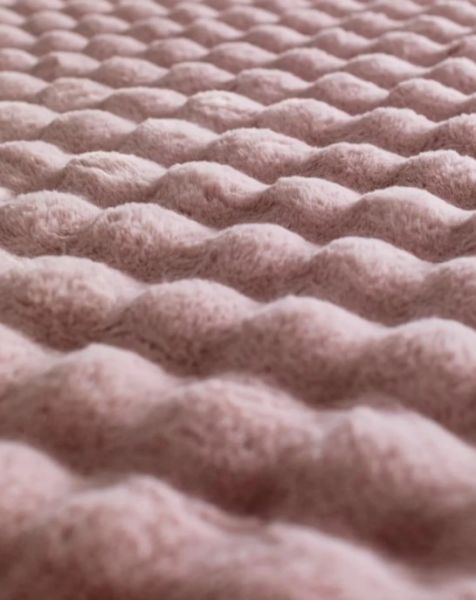 Ekstra Yumuşak Dokulu Pudra Bubble Tavşan Tüyü Darcio Yuvarlak Post Peluş Halı