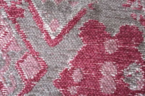 Lina Çift Taraflı %100 Pamuk Kilim Modern Yıkanabilir Şönil Kilim 015-A Gri Pembe Koridor Mutfak Salon Şönil Halı Çift Taraflı Yolluk
