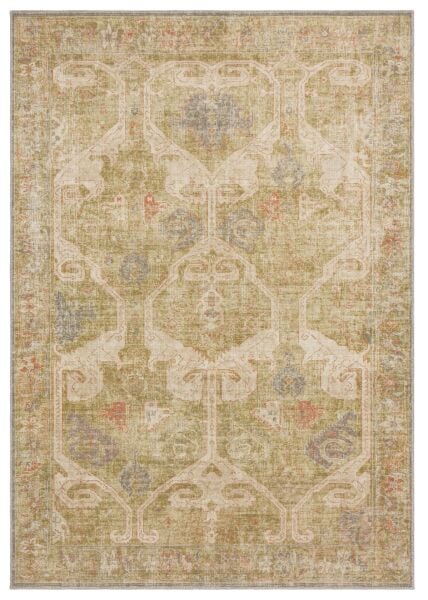 Eko Halı Elista Vintage ELS 206 Olive Yumuşak Dokuma Kaymaz Tabanlı Yıkanabilir Modern Halı Salon Oturma Odası Mutfak Koridor Halısı