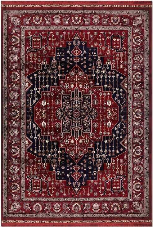 Crea Halı Altay HT04 Klasik Kırmızı  Afgan Halısı Etnik Makine Dokuma Oturma Odası Salon Halısı My Crea Home