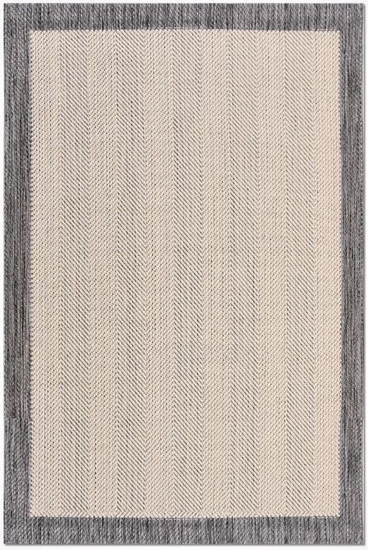 Crea Halı Andora AS02 Krem Gri Bordürlü Sisal Halı Hasır Doku Çerçeveli Halı My Crea Home