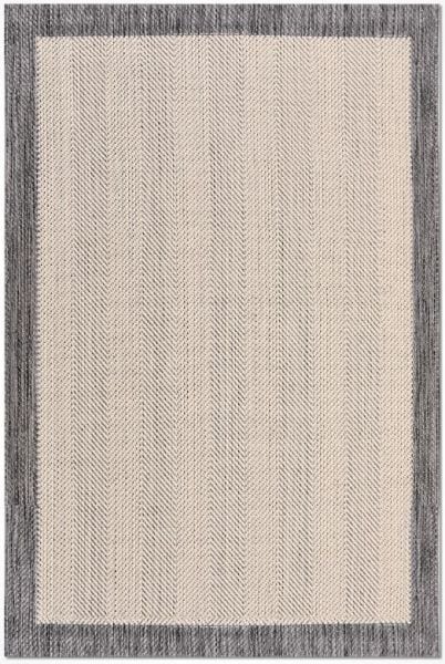 Crea Halı Andora AS02 Krem Gri Bordürlü Sisal Halı Hasır Doku Çerçeveli Halı My Crea Home