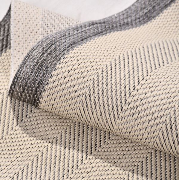 Crea Halı Andora AS02 Krem Gri Bordürlü Sisal Halı Hasır Doku Çerçeveli Halı My Crea Home