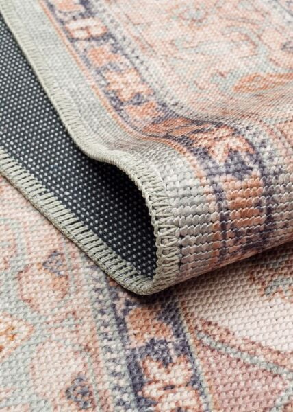 Eko Halı Elista Vintage ELS 204 Blue Beige Yumuşak Dokuma Kaymaz Tabanlı Yıkanabilir Modern Halı Salon Oturma Odası Mutfak Koridor Halısı